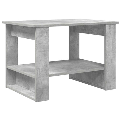Salontafel Beton Grijs 72 x 50 x 50 cm Bewerkt hout