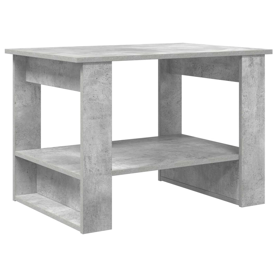 Salontafel Beton Grijs 72 x 50 x 50 cm Bewerkt hout