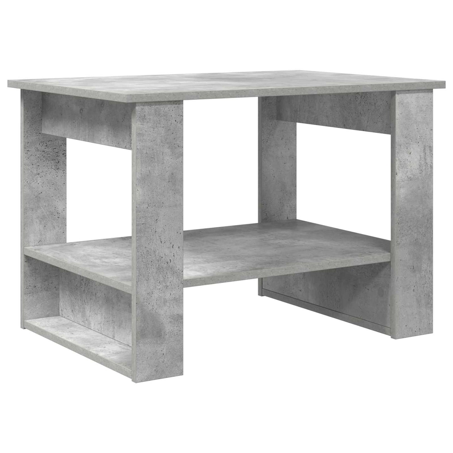 Salontafel Beton Grijs 72 x 50 x 50 cm Bewerkt hout