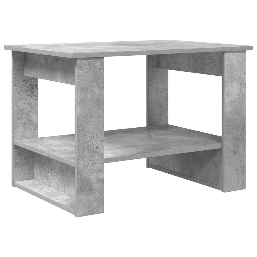 Salontafel Beton Grijs 72 x 50 x 50 cm Bewerkt hout