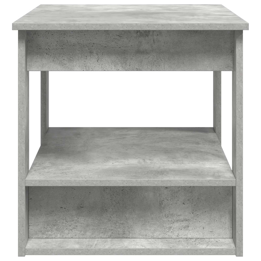 Salontafel Beton Grijs 72 x 50 x 50 cm Bewerkt hout