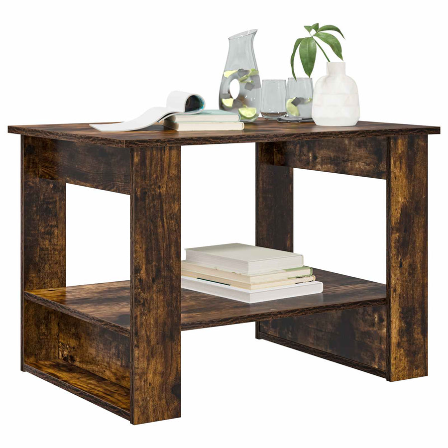 Salontafel Gerookt eiken 72 x 50 x 50 cm Bewerkt hout