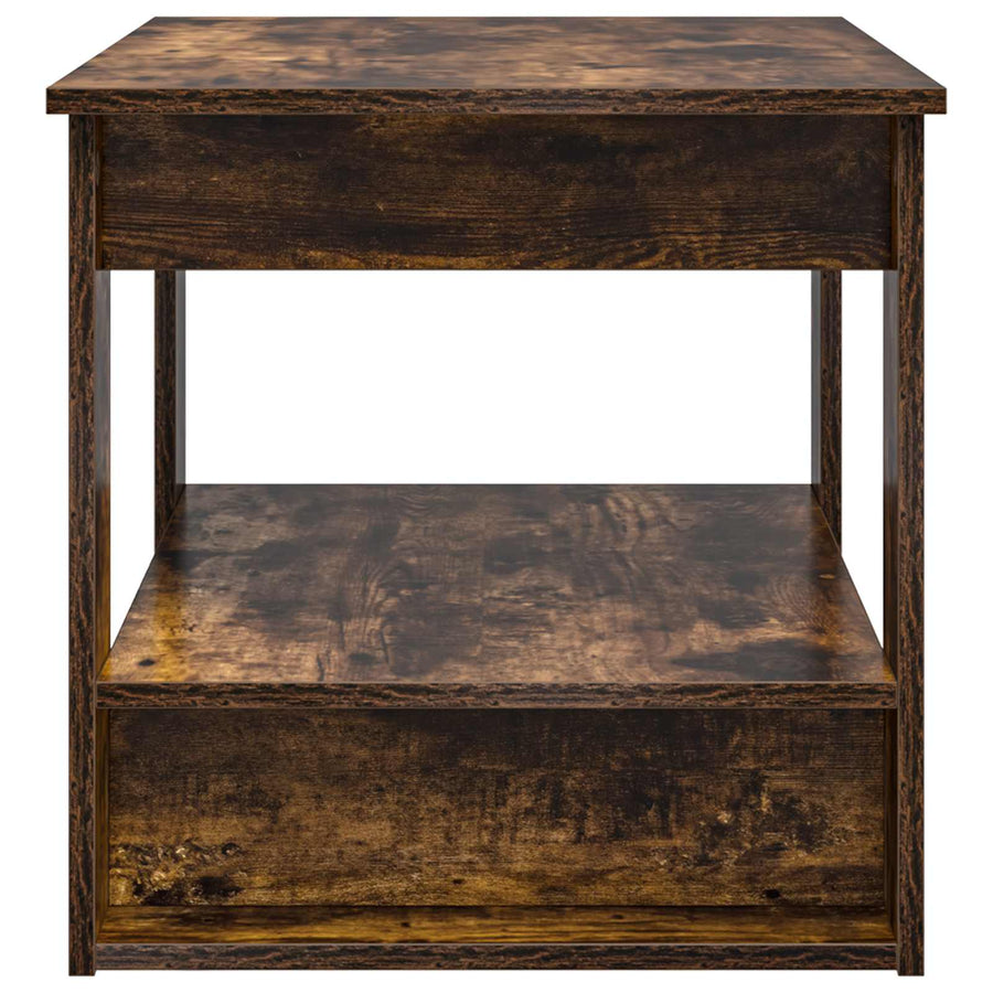 Salontafel Gerookt eiken 72 x 50 x 50 cm Bewerkt hout