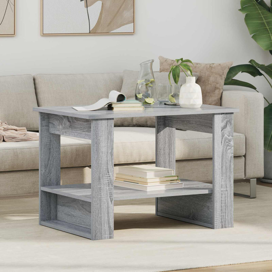 Salontafel Grijs Sonoma 72 x 50 x 50 cm Bewerkt hout