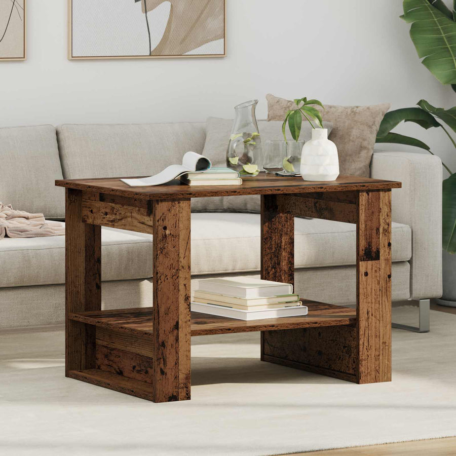 Salontafel Oudhout 72 x 50 x 50 cm Bewerkt hout