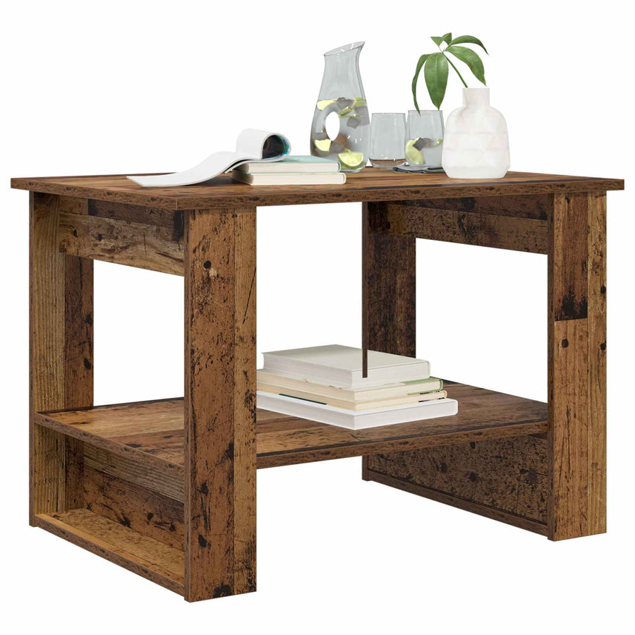 Salontafel Oudhout 72 x 50 x 50 cm Bewerkt hout