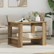 Salontafel Artisan Eiken 72x50x50 cm bewerkt hout