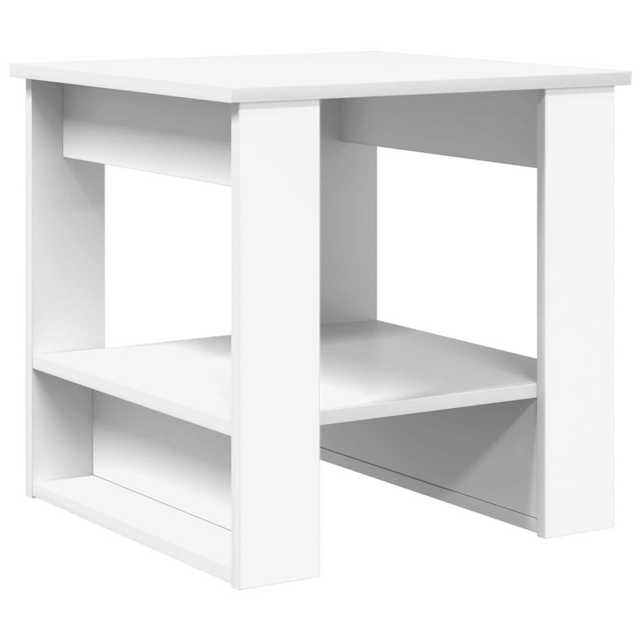 Salontafel Wit 51 x 50 x 50 cm Bewerkt hout