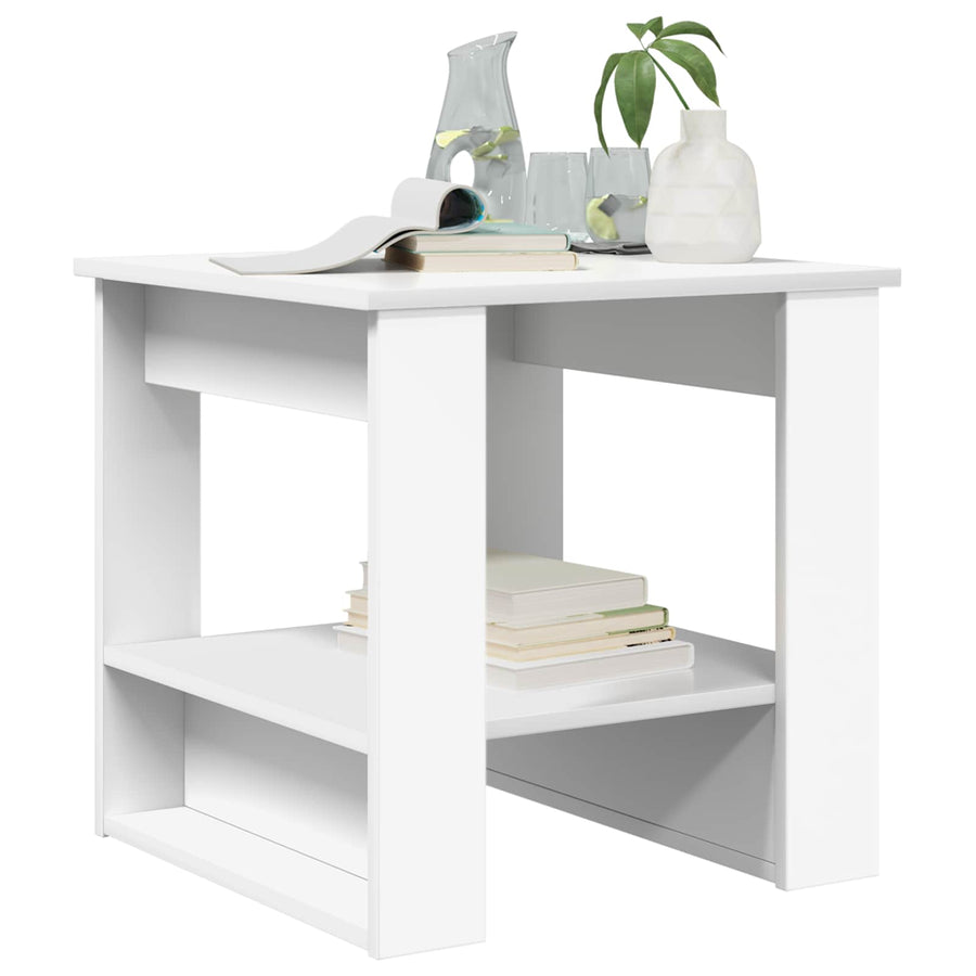 Salontafel Wit 51 x 50 x 50 cm Bewerkt hout