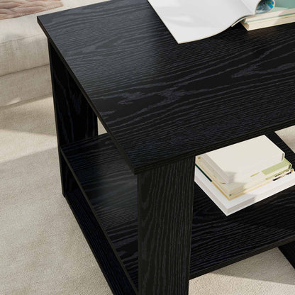 Salontafel Zwart Eiken 51 x 50 x 50 cm Bewerkt hout