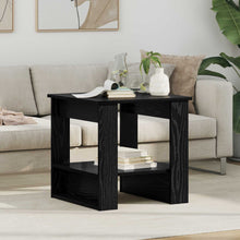 Salontafel Zwart Eiken 51 x 50 x 50 cm Bewerkt hout