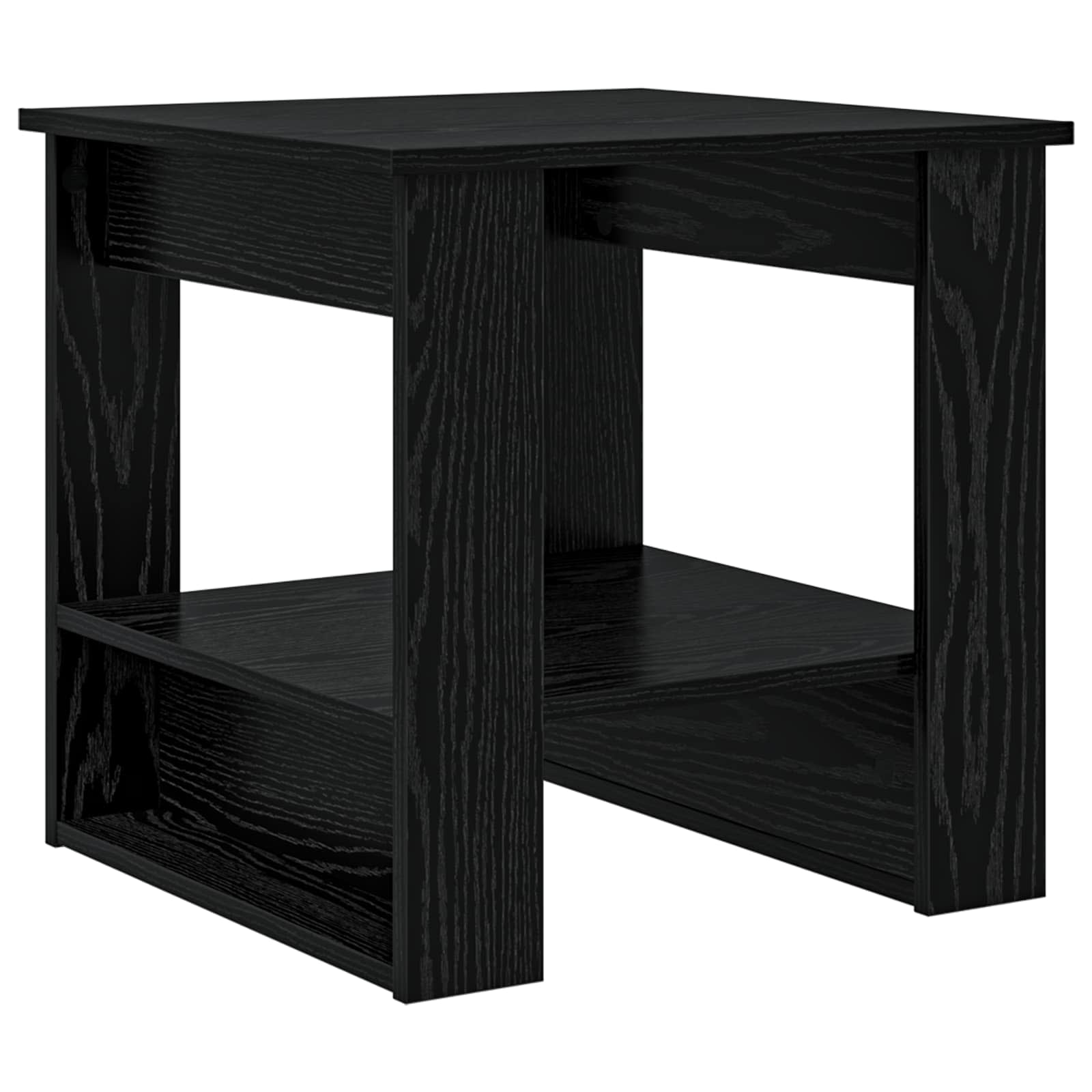 Salontafel Zwart Eiken 51 x 50 x 50 cm Bewerkt hout