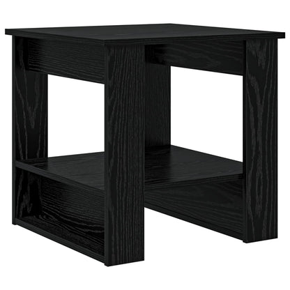 Salontafel Zwart Eiken 51 x 50 x 50 cm Bewerkt hout