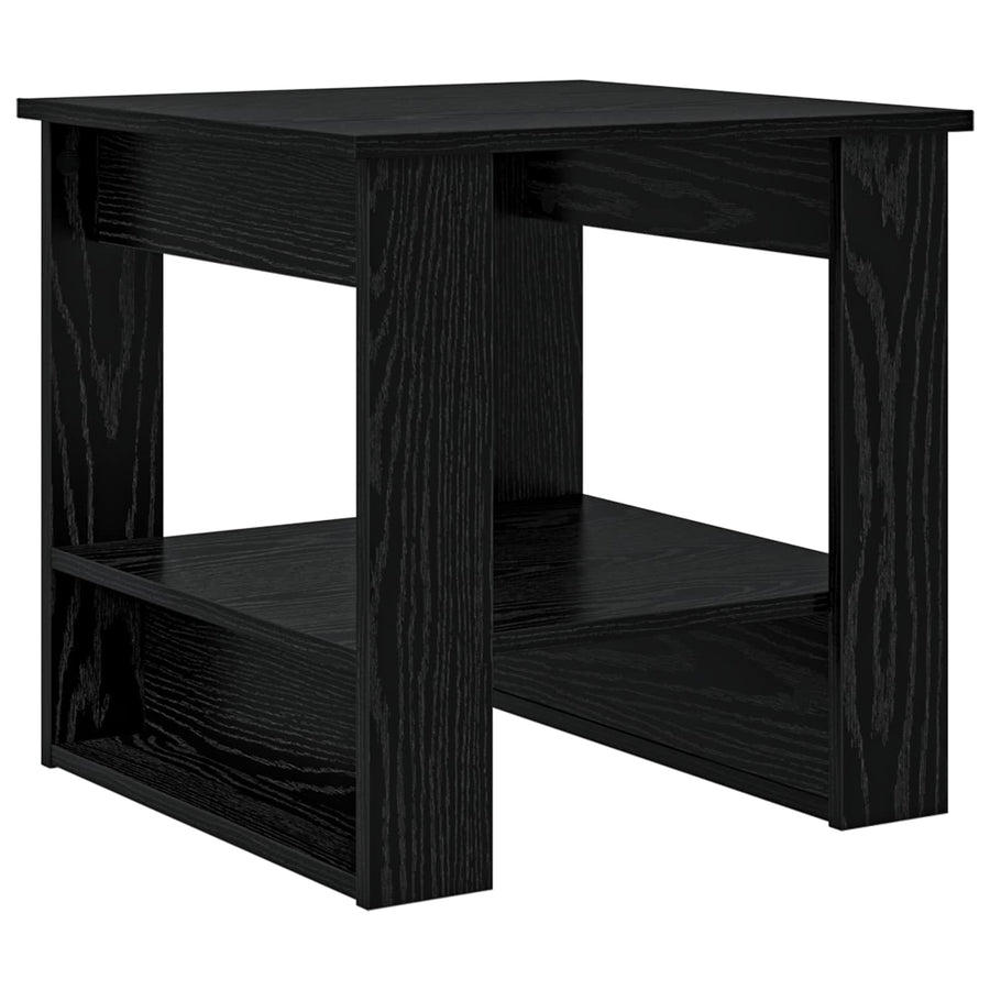 Salontafel Zwart Eiken 51 x 50 x 50 cm Bewerkt hout