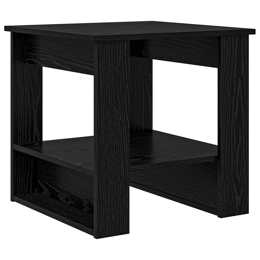 Salontafel Zwart Eiken 51 x 50 x 50 cm Bewerkt hout