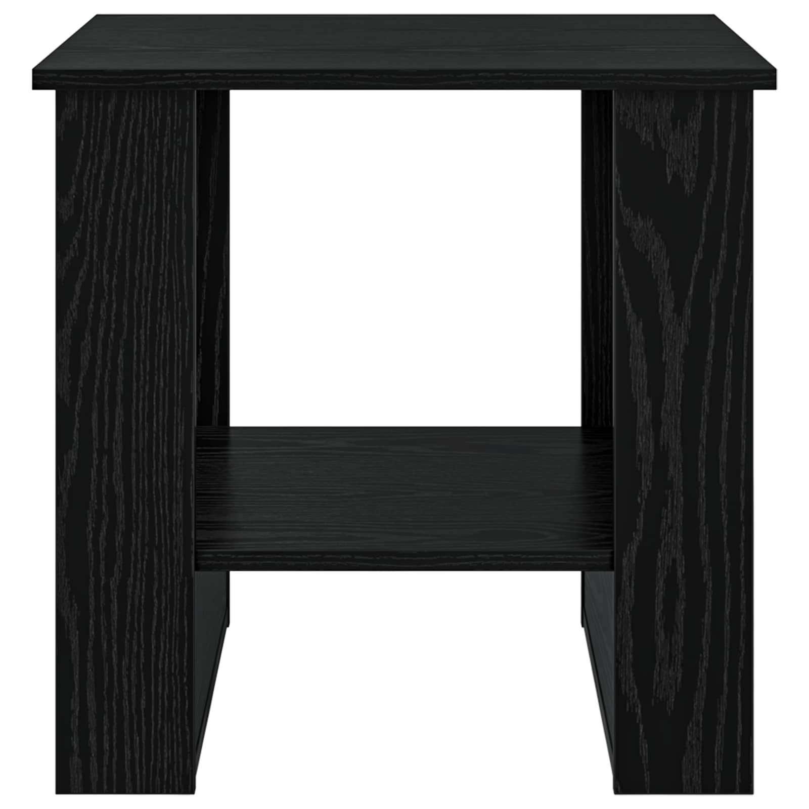 Salontafel Zwart Eiken 51 x 50 x 50 cm Bewerkt hout