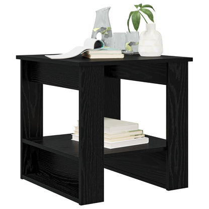 Salontafel Zwart Eiken 51 x 50 x 50 cm Bewerkt hout