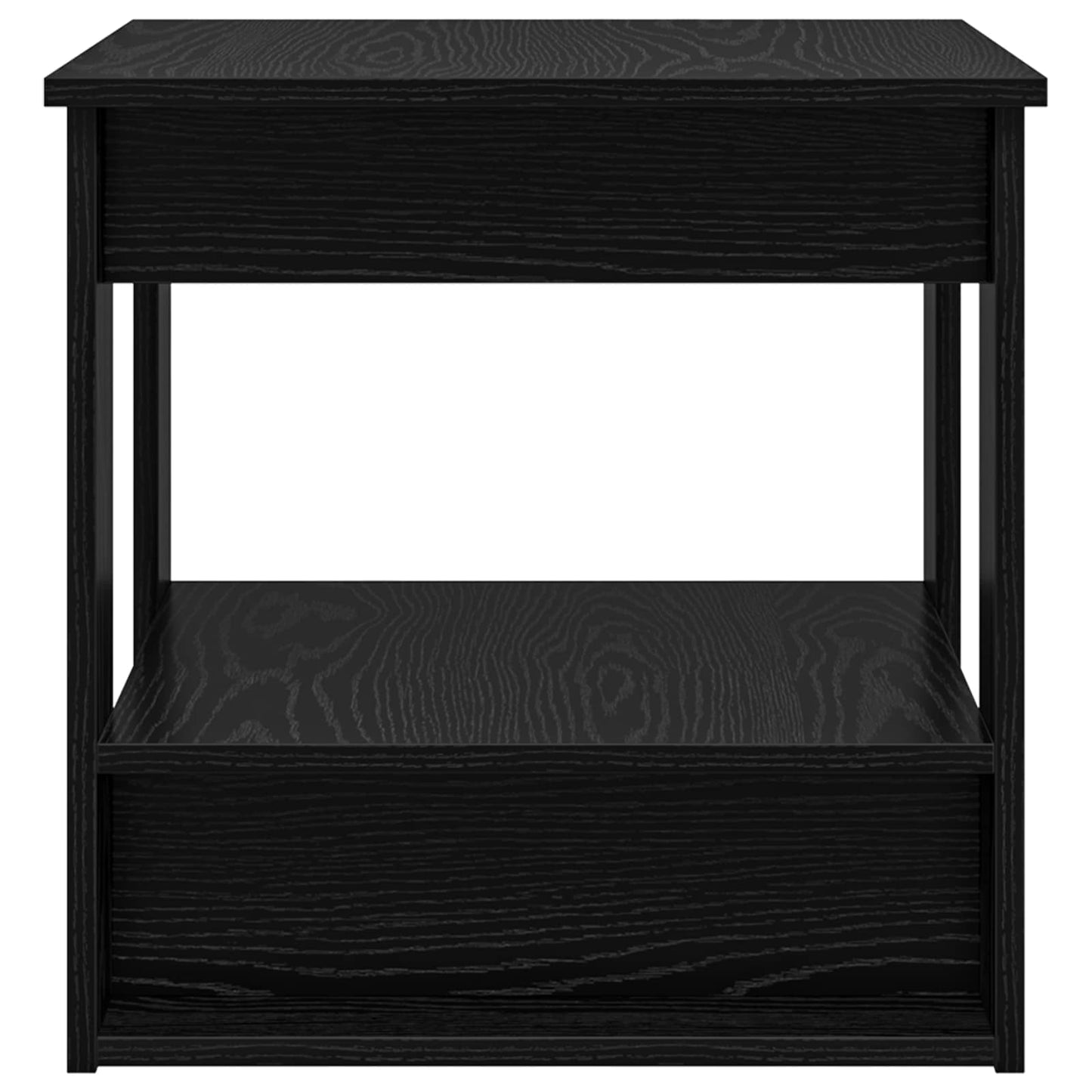 Salontafel Zwart Eiken 51 x 50 x 50 cm Bewerkt hout