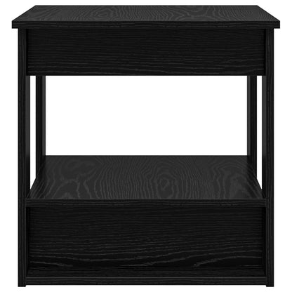 Salontafel Zwart Eiken 51 x 50 x 50 cm Bewerkt hout