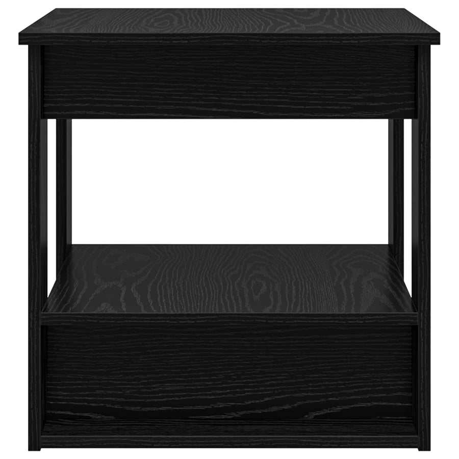 Salontafel Zwart Eiken 51 x 50 x 50 cm Bewerkt hout