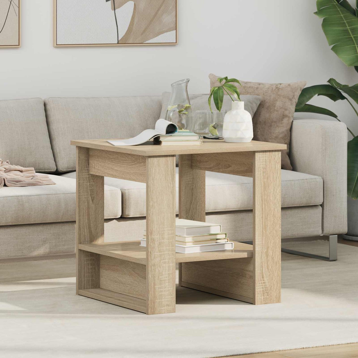 Salontafel Sonoma Eiken 51 x 50 x 50 cm Bewerkt hout