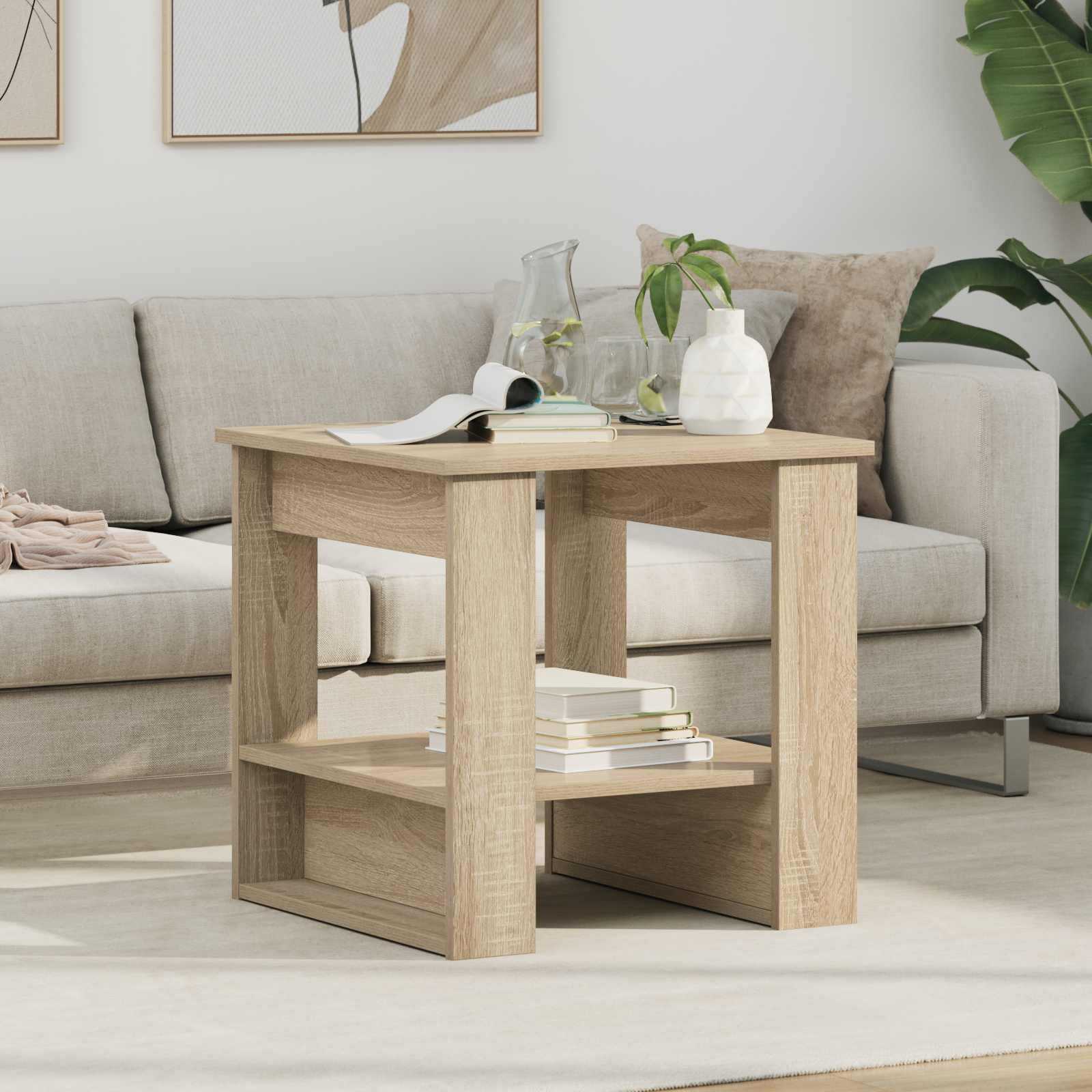 Salontafel Sonoma Eiken 51 x 50 x 50 cm Bewerkt hout