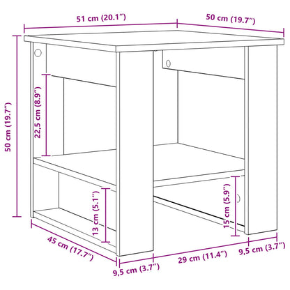 Salontafel Sonoma Eiken 51 x 50 x 50 cm Bewerkt hout
