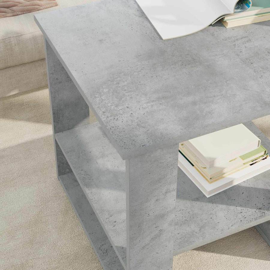 Salontafel Beton Grijs 51 x 50 x 50 cm Bewerkt hout