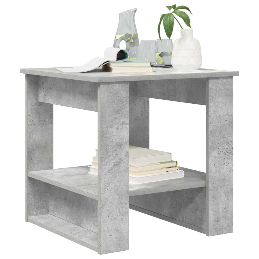 Salontafel Beton Grijs 51 x 50 x 50 cm Bewerkt hout