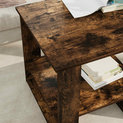 Salontafel Gerookt eiken 51 x 50 x 50 cm Bewerkt hout