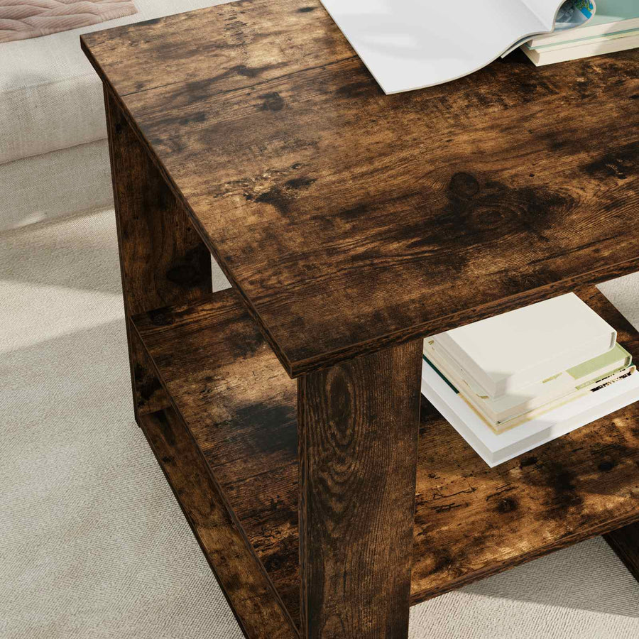 Salontafel Gerookt eiken 51 x 50 x 50 cm Bewerkt hout
