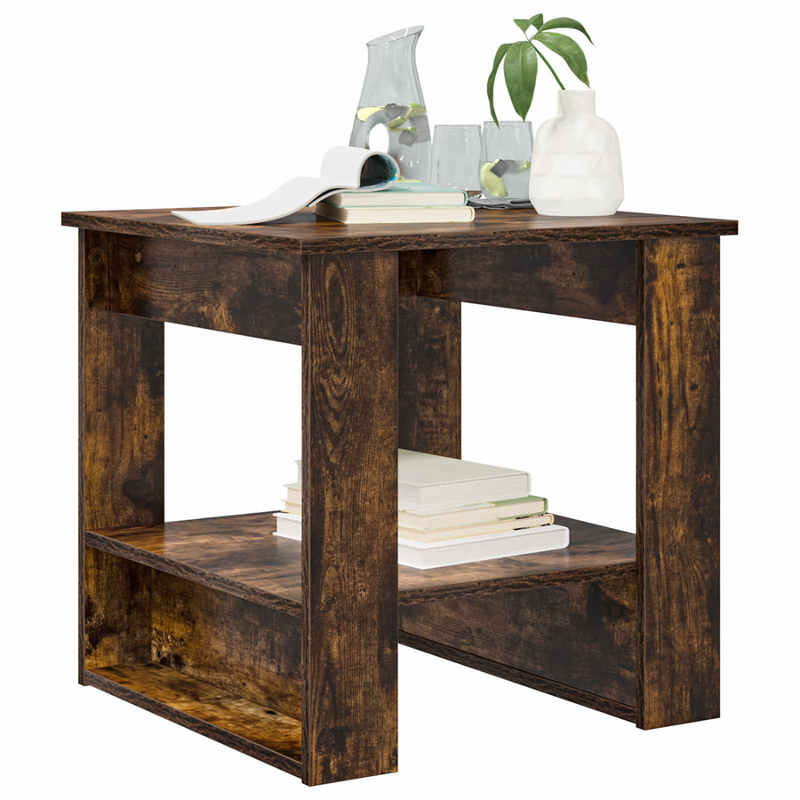 Salontafel Gerookt eiken 51 x 50 x 50 cm Bewerkt hout