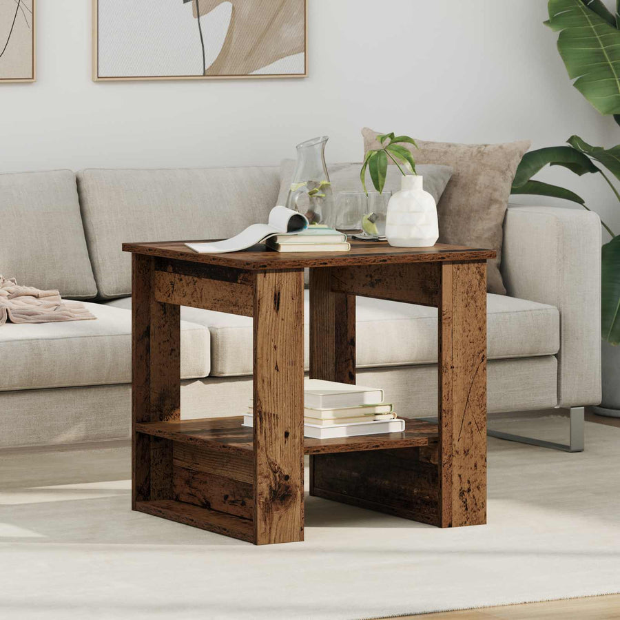 Salontafel Oudhout 51 x 50 x 50 cm Bewerkt hout