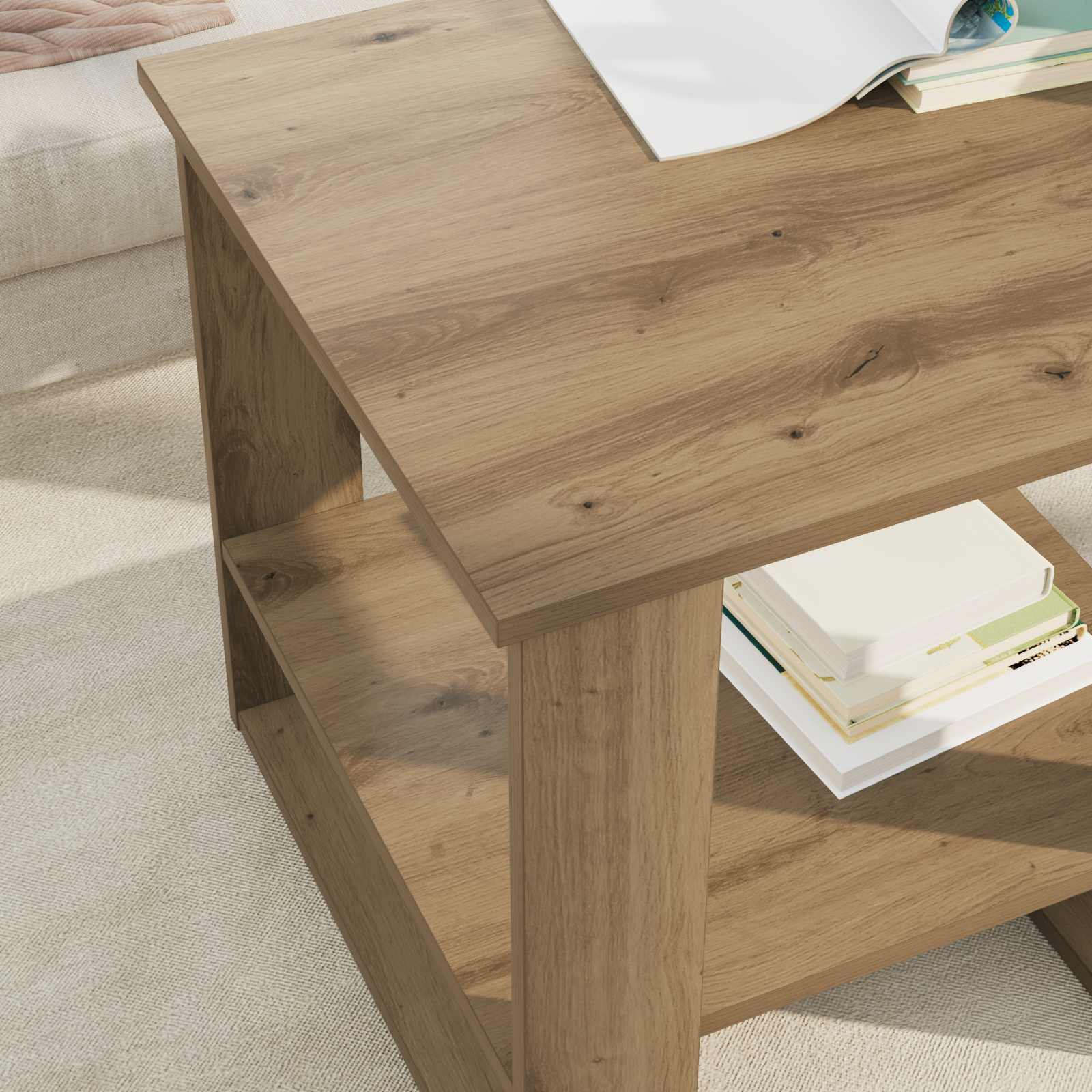 Salontafel Artisan Eiken 51 x 50 x 50 cm Bewerkt hout