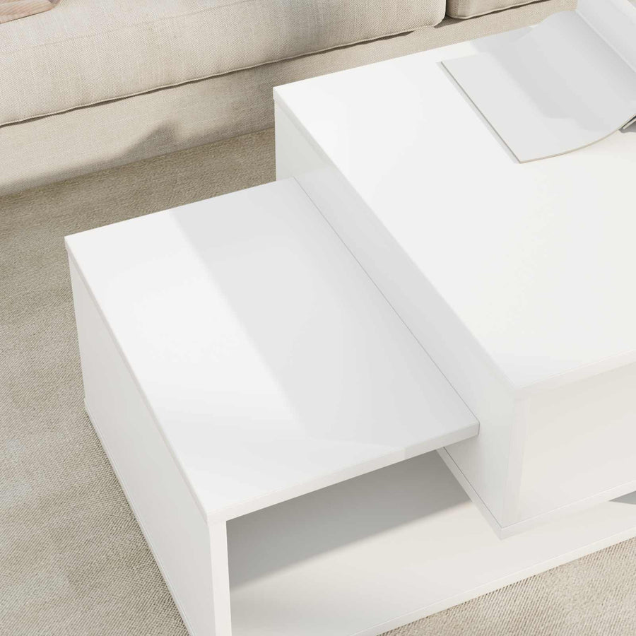 Salontafel Wit 105 x 50 x 32,5 cm Bewerkt hout