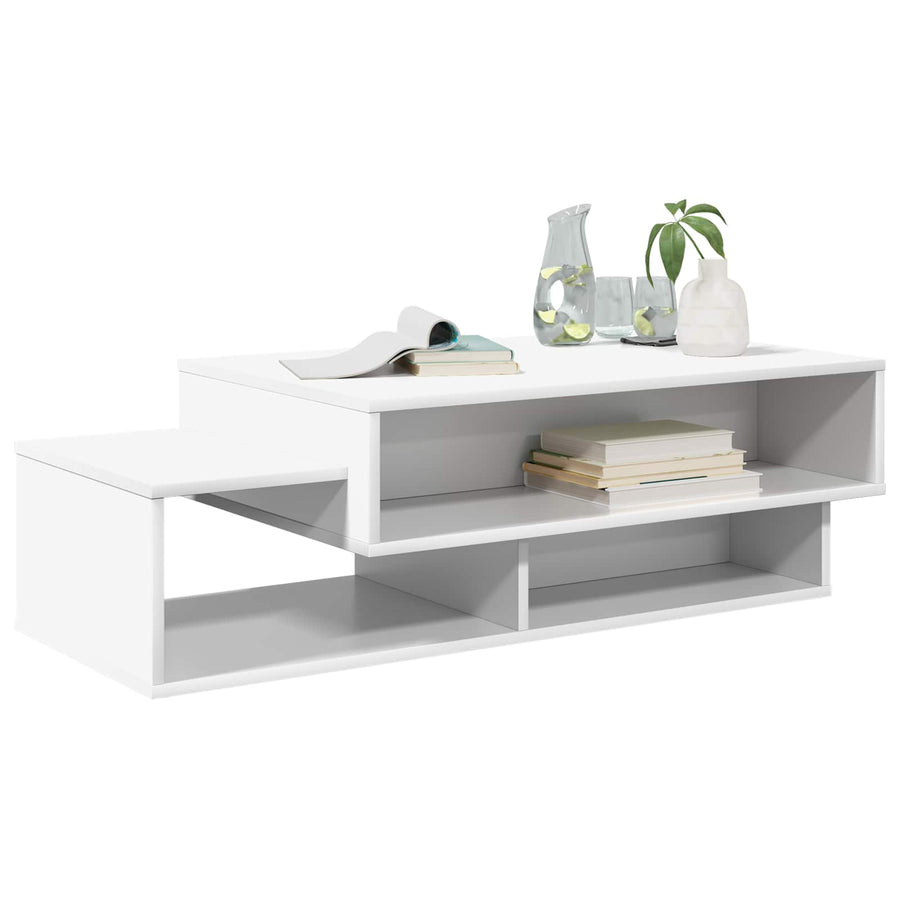 Salontafel Wit 105 x 50 x 32,5 cm Bewerkt hout