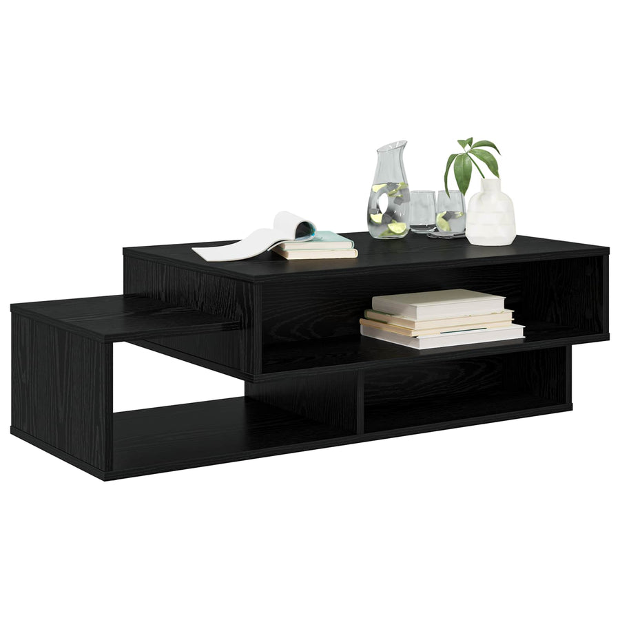 Salontafel Zwart Eiken 105 x 50 x 32,5 cm Bewerkt hout