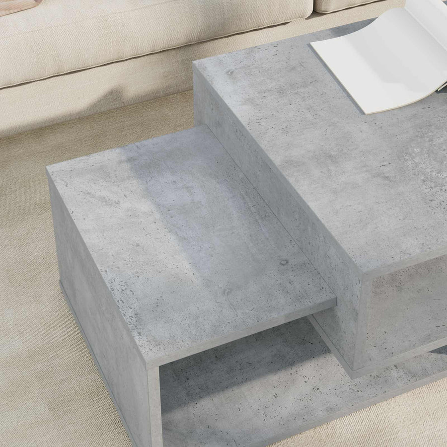 Salontafel Beton Grijs 105 x 50 x 32,5 cm Bewerkt hout