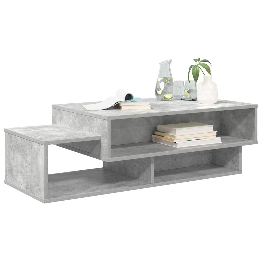 Salontafel Beton Grijs 105 x 50 x 32,5 cm Bewerkt hout