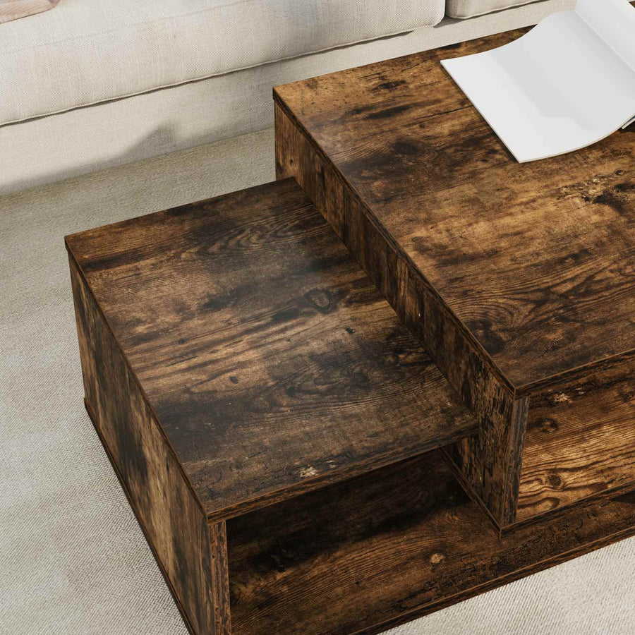 Salontafel Gerookt eiken 105 x 50 x 32,5 cm Bewerkt hout