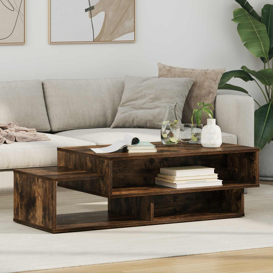 Salontafel Gerookt eiken 105 x 50 x 32,5 cm Bewerkt hout