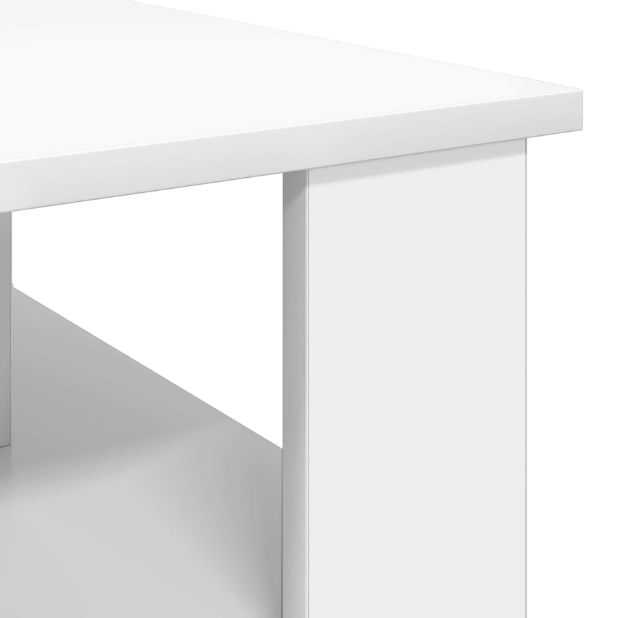 Salontafel Wit 90 x 50 x 40 cm Bewerkt hout