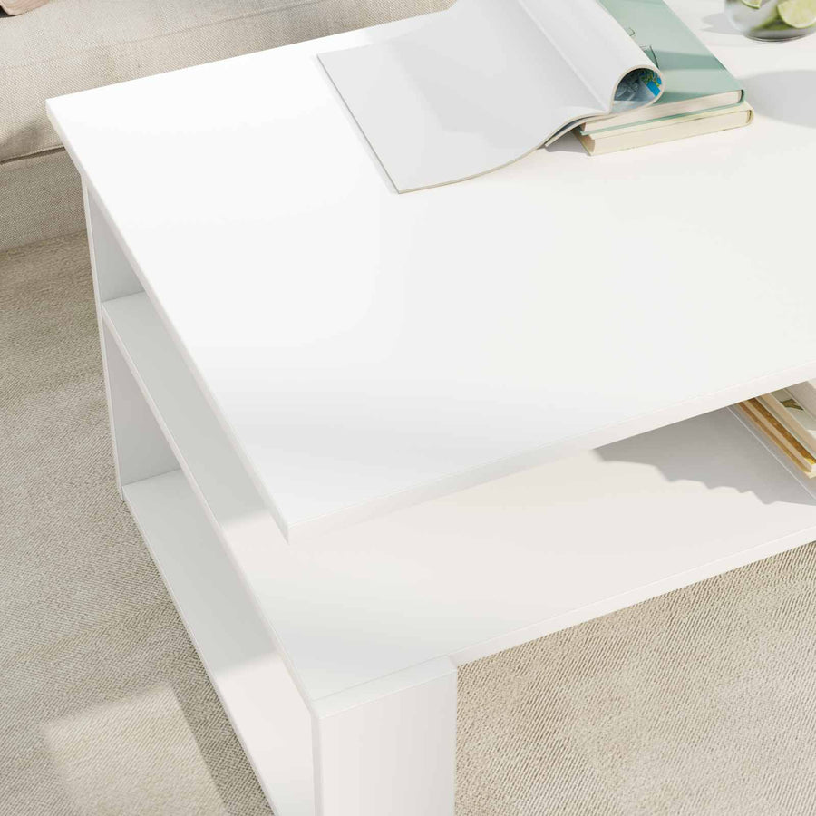 Salontafel Wit 90 x 50 x 40 cm Bewerkt hout