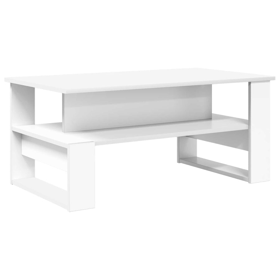 Salontafel Wit 90 x 50 x 40 cm Bewerkt hout
