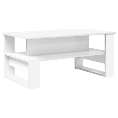 Salontafel Wit 90 x 50 x 40 cm Bewerkt hout
