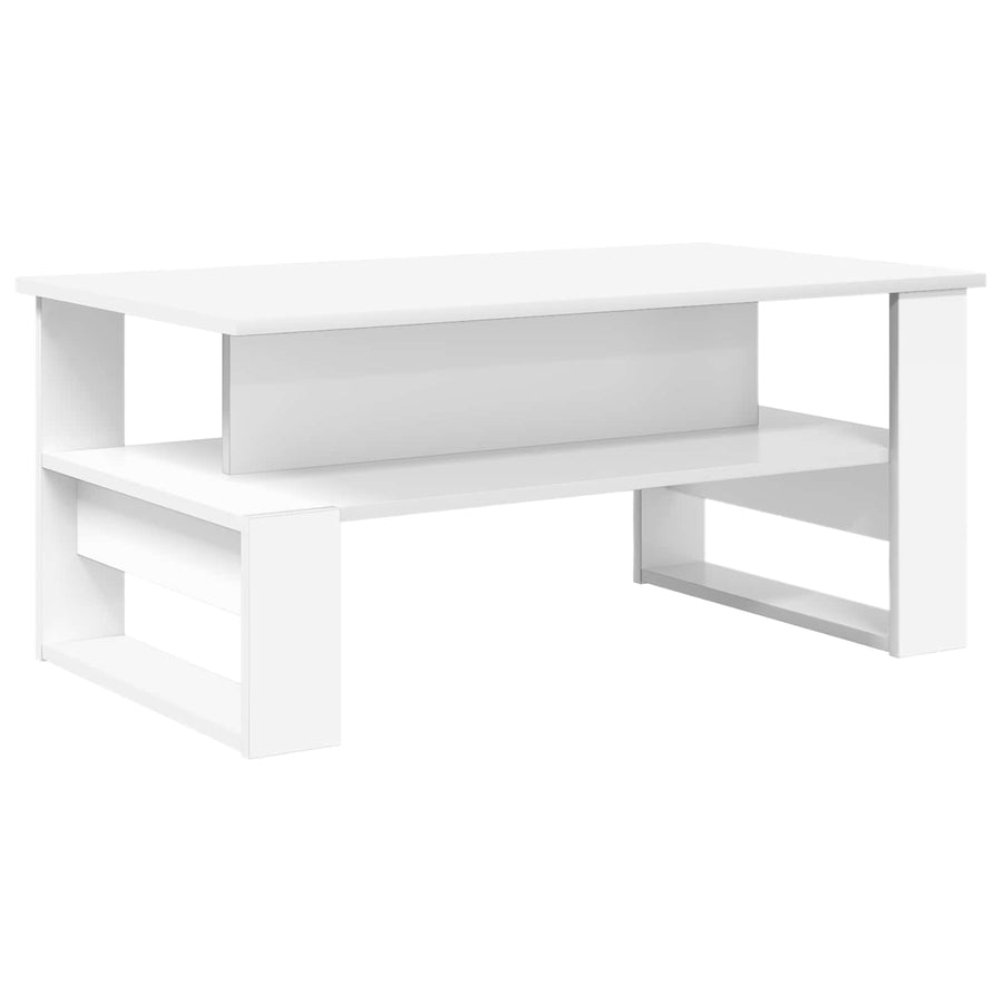 Salontafel Wit 90 x 50 x 40 cm Bewerkt hout