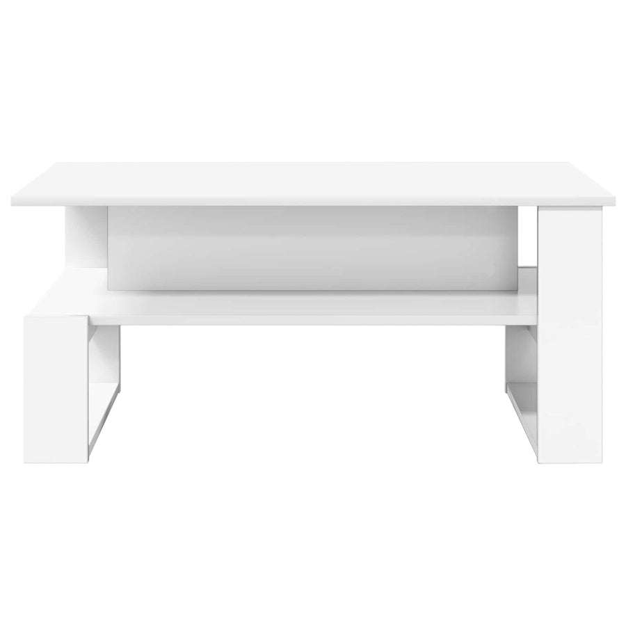 Salontafel Wit 90 x 50 x 40 cm Bewerkt hout