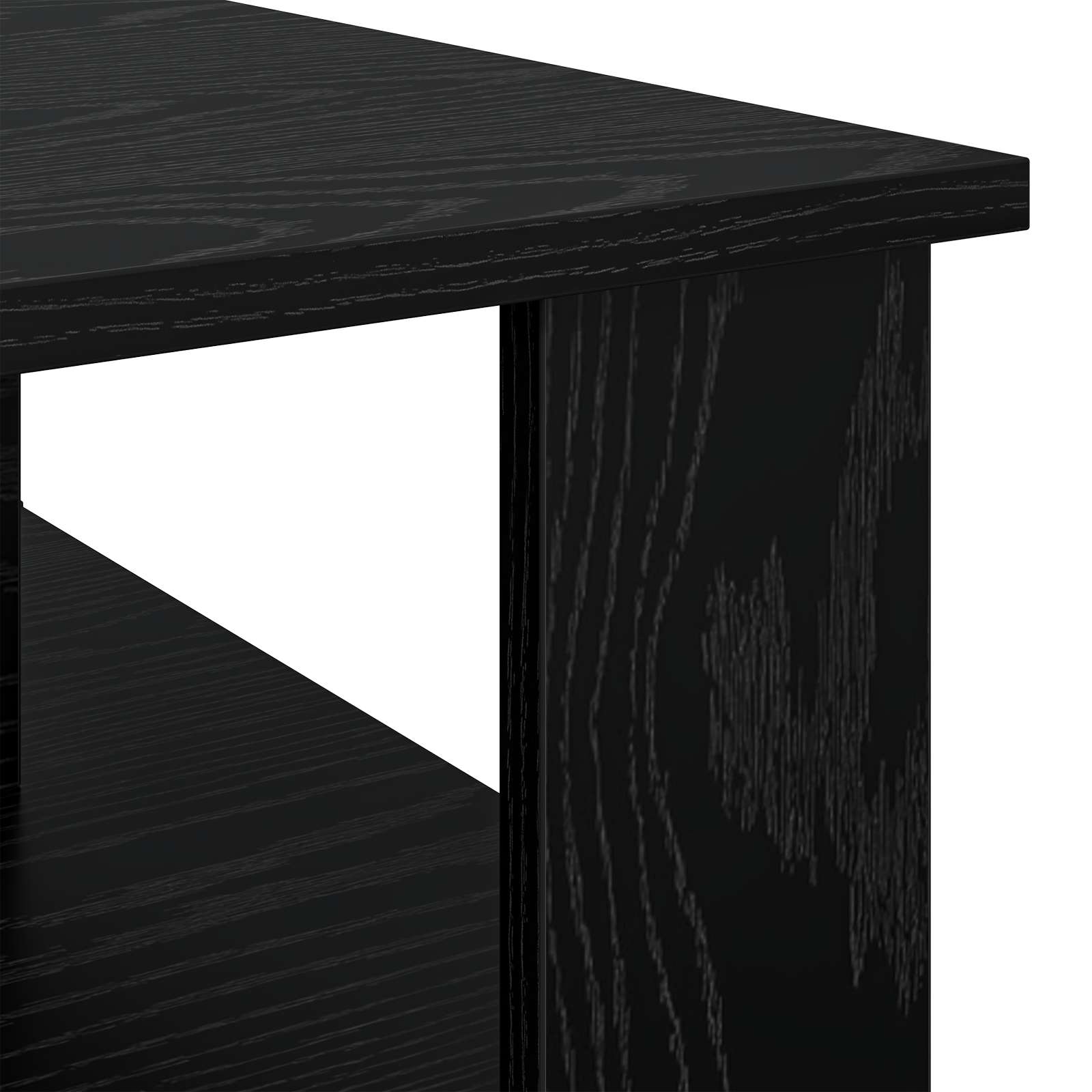 Salontafel Zwart Eiken 90 x 50 x 40 cm Bewerkt hout