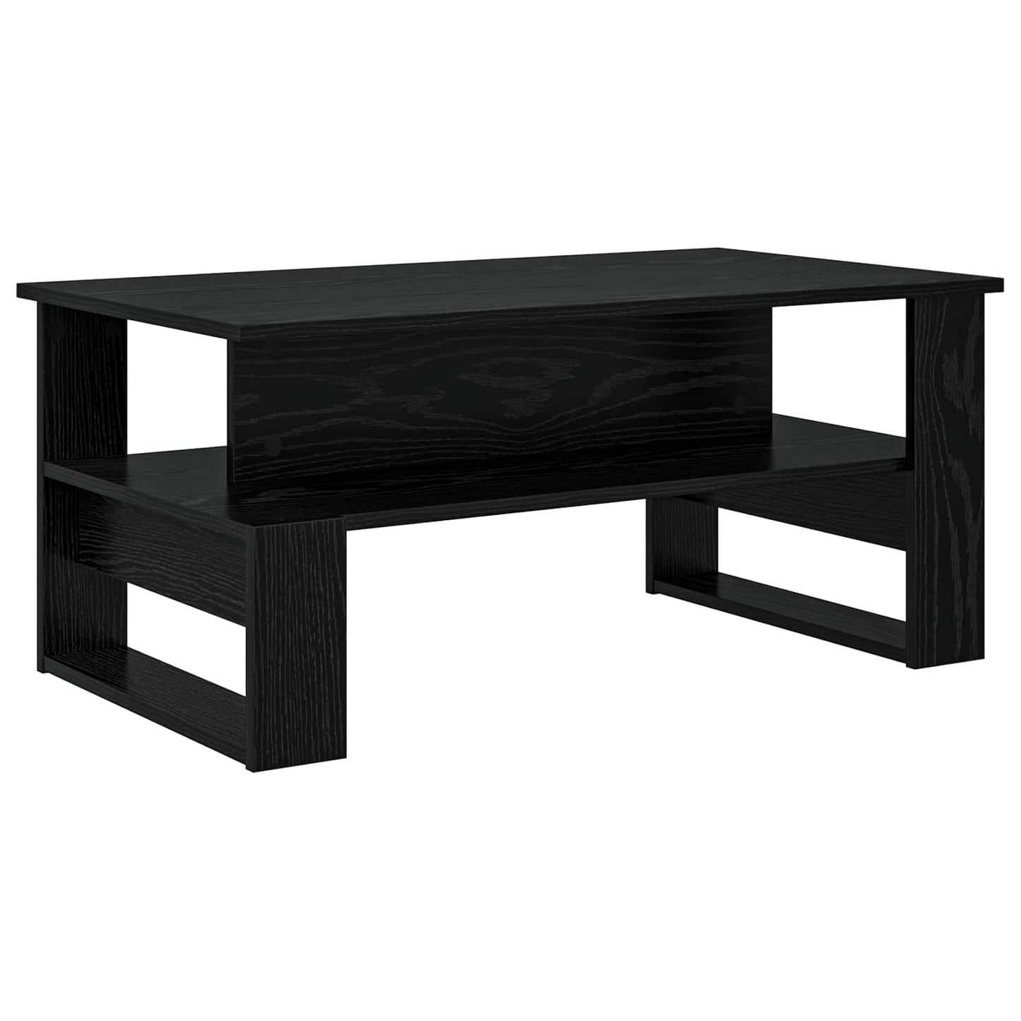 Salontafel Zwart Eiken 90 x 50 x 40 cm Bewerkt hout