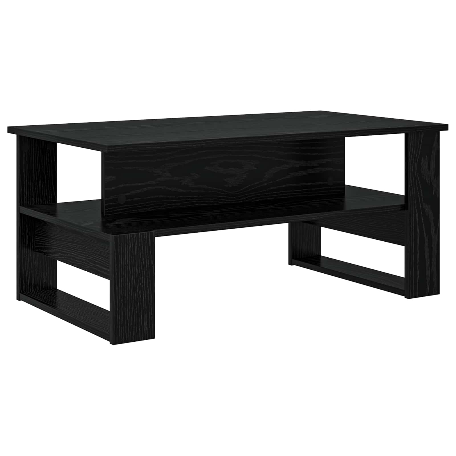 Salontafel Zwart Eiken 90 x 50 x 40 cm Bewerkt hout